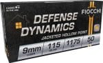 FIOCCHI 9MM LUGER 115GR JHP