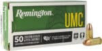 REMINGTON UMC 9MM LUGER 115GR - FMJ 50RD 10BX/CS