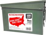 WINCHESTER 9MM LUGER 115GR FMJ - RN CASE OF (2) 500RD AMMO CANS