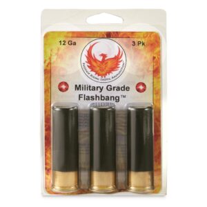 Phoenix Rising Military Grade Flash Bang Shotshells 12ga  2-3/4" 180 plus Decibel White Blast 3/ct