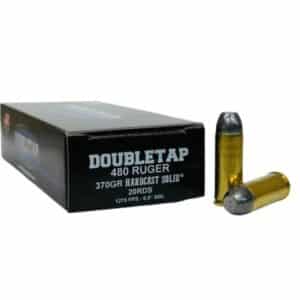 Double Tap Hardcast Solid Handgun Ammunition 480 Ruger 370gr WFN 1335 fps 20/ct