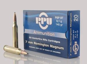 PPU Rifle Ammunition 7mm Rem Mag 140 gr PSP 2600 fps - 20/ct