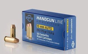 PPU Handgun Ammunition 10mm Auto 170 gr FPJ 1115 fps 50/ct