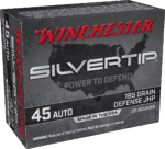 WINCHESTER SILVERTIP 45ACP 185GR HP 20RD BX 200RD CASE