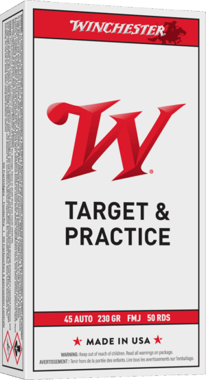 WINCHESTER USA WHITE BOX 45ACP 230GR FMJ 50RD BX 500RD CASE