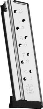 METALFORM MAGAZINE 1911 GOVT. - 9MM 10RD S/S REMOVABLE BASE